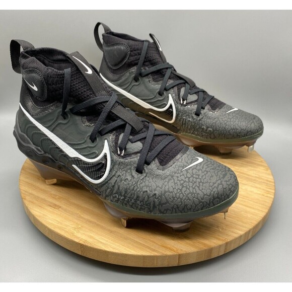 Nike Alpha Huarache NXT Black Metal Baseball Cleats DJ6517-010 Shoes Mens Sz 7 - Picture 1 of 12